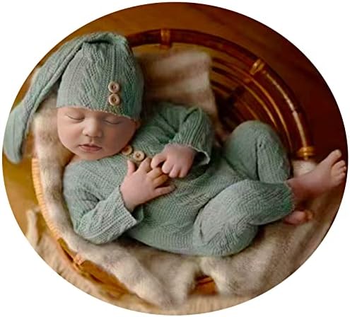 אופנה יילוד בני בנות תינוק תמונה לירות אבזרי תלבושות סרוגה בגדים ארוך זנב כובע מכנסיים אבזרי צילום