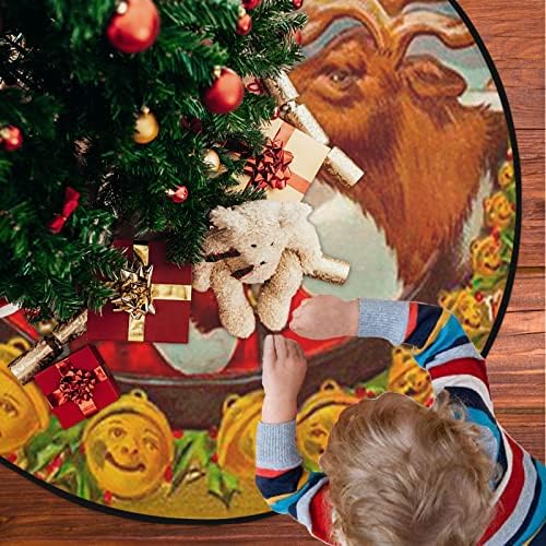 מחצלת עץ חג המולד Visesunny וינטג 'וינטג' סנטה קנדי ​​קנאי קנב עץ שור עץ עמד
