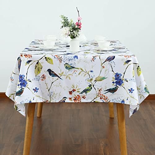 ליבה ציפורים מודפס מפת שולחן, 1 חתיכה בציר סגנון רחיץ פוליאסטר בד שולחן בד לחתונה מסיבת פיקניק קישוט