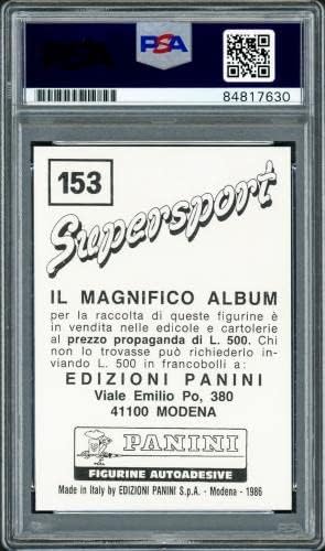 מייק טייסון עם חתימה משנת 1986 Panini Supersport Rookie Retro Trepie Card 153 PSA/DNA מלאי 211871