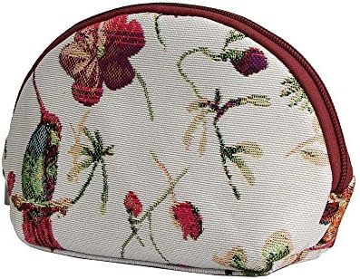 תותח שקית קוסמטיקה תיק איפור טואלטיקה לנשים עם עיצוב יונק ועיצוב פרחים