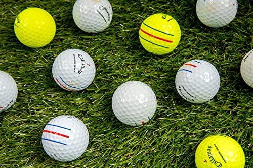 כדורי גולף ירוקים נקיים 24 כדורי גולף משומשים ממוחזרים עבור תערובת גולף משולשת של Callaway ERC