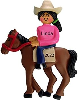 קישוט קאובוי קישוט סוסים מותאם אישית 2022 קישוטים לחג המולד של קאובוי, ילד על קישוט סוסים, מתנות
