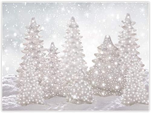 Allenjoy 10x8ft בד חורפי ארץ הפלאות תפאורה ראש השנה ציוד מסיבות למסיבות לאירועים של Nye חג המולד פתית שלג עץ