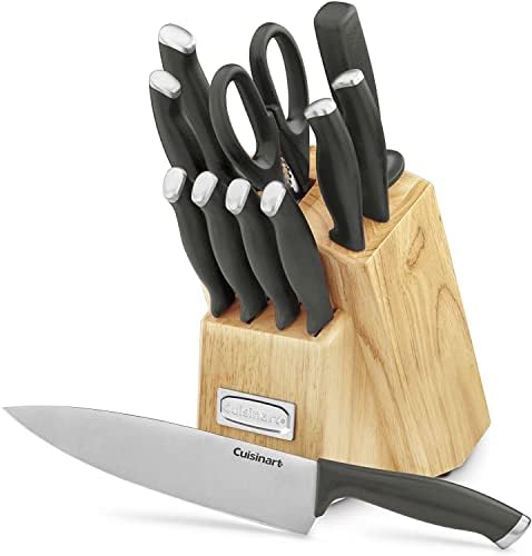 מטבח 77-12 צבע פרו אוסף 12 חתיכה סכין בלוק סט, שחור