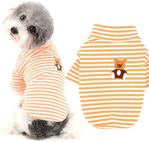 בגדי חיות מחמד מפוספסים רנפי חולצת כלבים קטנה גור גולש סוודר צווארון כלב כלב תלבושת תלבושת חמה