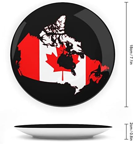 דגל קנדה מפת קרמיקה עצם קרמיקה סין צלחות דקורטיביות עם צלחות ארוחת ערב של קישוטים לתלייה