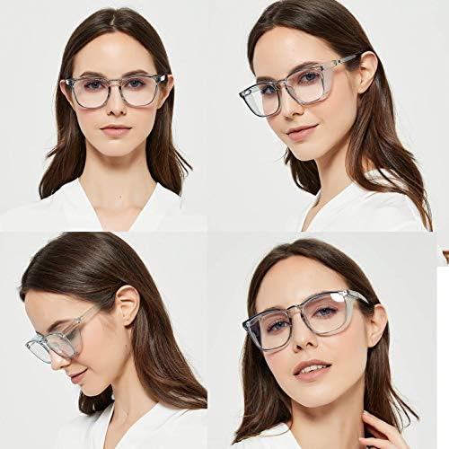 משקפי בטיחות Mincl UV400 משקפי קריאה מרובעים, אור כחול חוסם משקפיים לגברים נשים, משקפי הגדלה