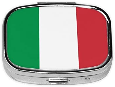 דגל איטלקי מרובע מיני גלולה מארגן רפואת נסיעות מארגן תאים ניידים קופסת גלולת מתכת