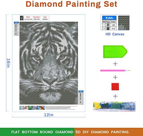 ערכות ציור יהלומים של Huimei למבוגרים, ערכות אמנות של Tiger Tiger של DIY, ערכות ציור יהלומים 5D לילדים,