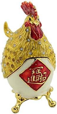 פסלוני תרנגול של Znewlook תיבת תכשיט לתלוש עבור נושא פנגשוי ונושא הון