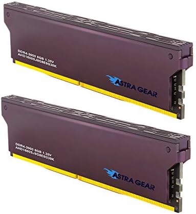 Astra Gear 16GB ערכת DDR4 3000MHz PC4-24000 CL16 זיכרון שולחן עבודה - שחור AHD1600SJ8G8E8G30K שחור