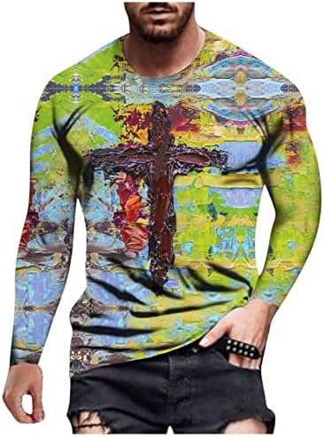 חולצות טריקו לחידושות של XXBR Mens שרוול ארוך נוצרי ישו קרוס אמונה ספורט ספורט טש חולצת אופנה הדפס גרפי טופ