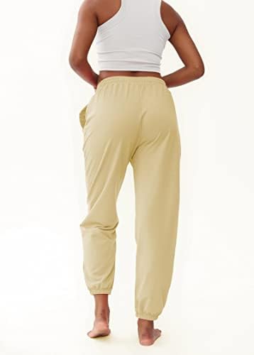 מכנסי טרנינג של Flyearth לנשים סינץ 'טרקלין תחתון נוח רצים אתלטיים המריצים מכנסיים משיכת מכנסיים עם כיסים