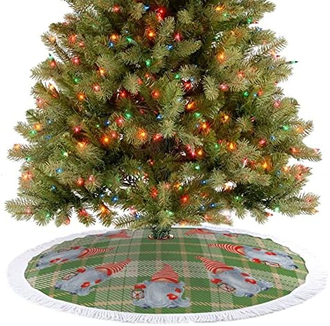 חצאית עץ חג המולד חצאית עץ משובץ חג המולד עם ציצית 30 מחצלת עץ חג המולד שמח מחצלת עץ חג המולד מחצלת