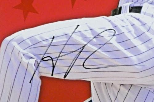 האנלי רמירז ג'וש ג'ונסון חתום על פוסטר אול סטאר מדבקת אימות MLB - תמונות MLB עם חתימה