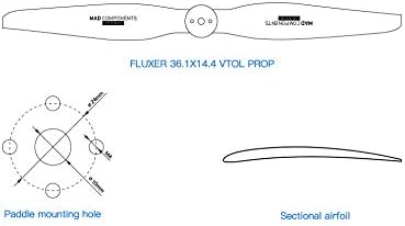 Fluxer-Vtol 36.1x14.4inin-D10-D24-Matt זוג רכיבים מטורפים מדחף סיבי פחמן למזלט ומולוטורטור המקצועי