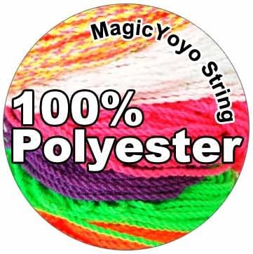 קסם פוליאסטר מקצועי יויו מחרוזות עבור מגיב ולא מגיב יויו - חבילה של 25,כחול, ירוק, לבן,צהוב,