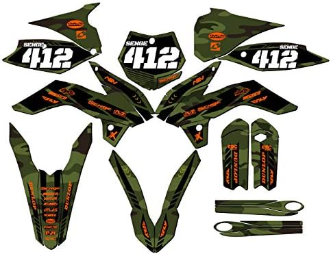 2013-2014 SX 85 ערכה מלאה של גרפיקה של אפאצ'י אפור סנג 'עם Rider I.D. תואם ל- KTM