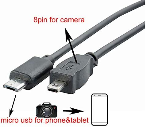 כבל נתונים של OTG למיקרו USB טלפון חכם למצלמת Nikon CoolPix D7100 D5300 D5200 D5100 D3300 D3200 S9500 UC-E16