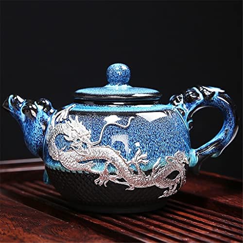 כבשן כסף מוזהב של CCBUY הופך לסט תה קרמיקה רטרו בסגנון סיני, קומקום קרמיקה, סט תה בית