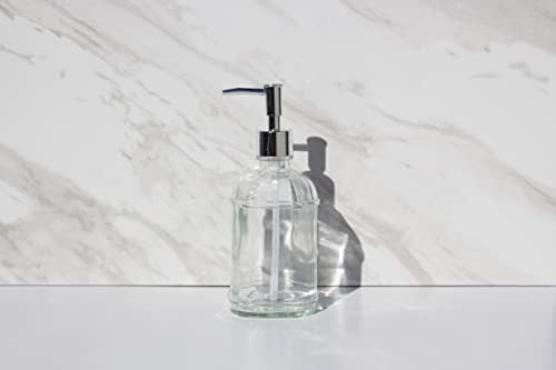 מתקן סבון מינימליסטי של זכוכית מרובעת מודרנית