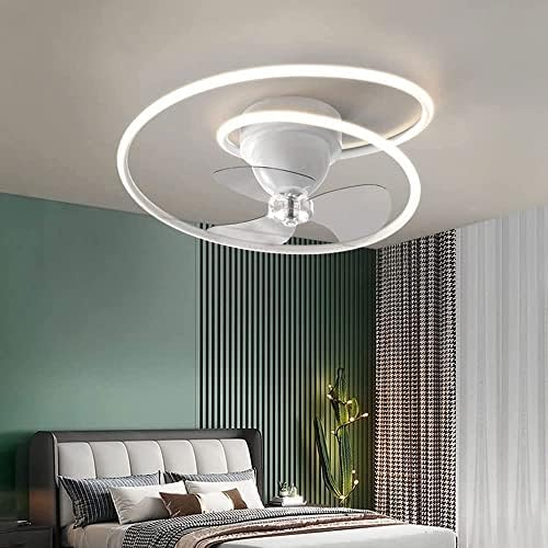 מאוורר תקרה זלורד עם מאוורר LED אור מנורת תקרה ליניארית אורות תקרה לחדר שינה עם שלט רחוק 3 צבעים