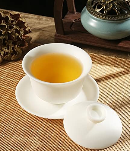 מכאן Tea Gaiwan, קיבולת 5.4 פלורידה, סינית שומן שומן שומן חרסינה חרסינה, לסגנון תה גונגפו, מס '1