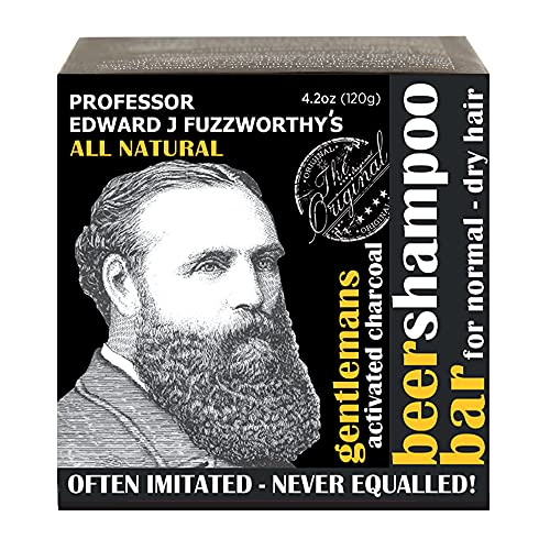 הג ' נטלמנים של פרופסור פוזוורתי הפעילו פחם ובר שמפו לשיער בירה לגברים-הכל טבעי לשיער רגיל, יבש ושומני-4.2 עוז