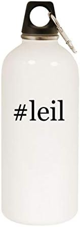 מוצרי מולנדרה leil - 20oz hashtag בקבוק מים לבנים נירוסטה עם קרבינר, לבן