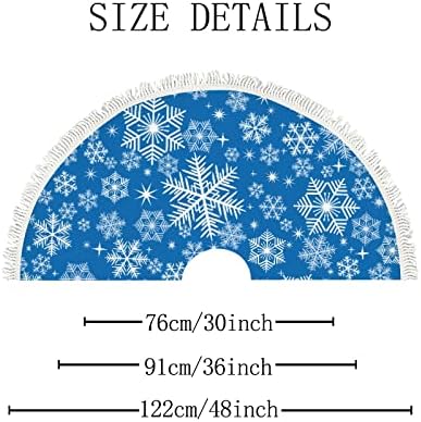 חצאית עץ חג המולד גדולה מופשטת פתיתי שלג חורפית 48 אינץ 'חצאית עץ מחצלת מסיבת חג חווה מחצלות