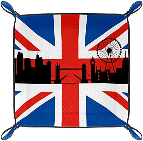 מגש יהירות, מגש אחסון מיכלי טואלט, מגש אמבטיה למגש אמבטיה, דגל בריטי עם נוף העיר לונדון