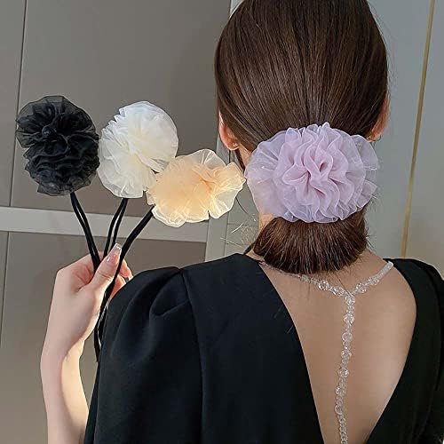 Bybycd פרח קוקו אבזם תסרוקת קוריאנית מתוקה כלים אביזרי שיער ראש קציצה נשים נשות שיער קליפ מכשיר שיער
