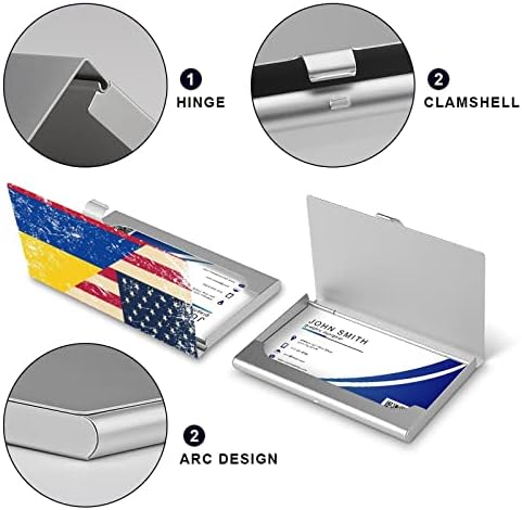 אמריקאי וקולומביה רטרו דגל עסקים מזהה כרטיס מחזיק סילם מקרה מקצועי מתכת שם כרטיס ארגונית כיס