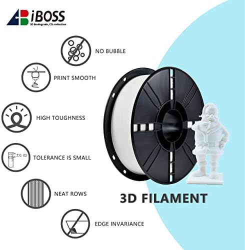 IBOSS 3D מדפסת נימה PLA פלוס 1.75 ממ 3 קג, צרור נימה 1.75 ממ, PLA + נימה לרוב מדפסת ה- FDM 3D, דיוק