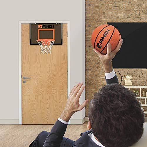 ו1 מעל הדלת מיני חישוק: - 18 איקס 12 קל להתקנה נייד כדורסל חישוק עם שפת פלדה, כולל 5 מיני כדורסל,