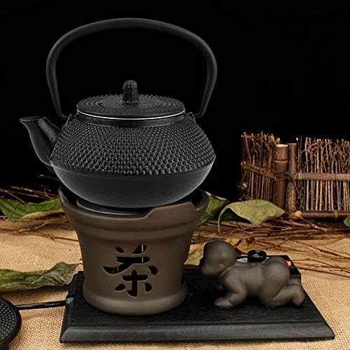 קומקום תה, 800 מל סגנון יפני סטייל קומקום ברזל יצוק עם חומר נשלף/מסננת תה ברזל יצוק קומקום כיריים בטוח לשחור
