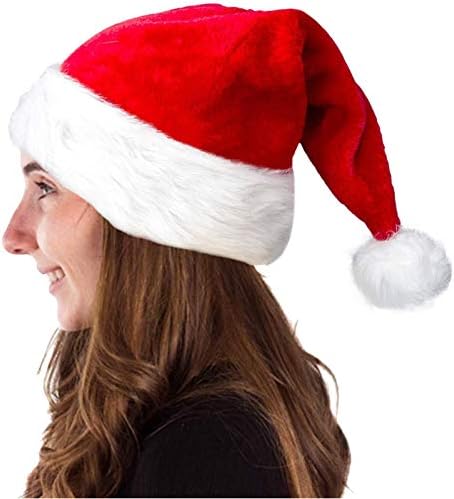 חג המולד כובע, סנטה כובע, 2 יחידות חג המולד חג כובע לילדים נער למבוגרים, יוניסקס נוחות קטיפה חג המולד כובעי