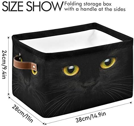סלסלת סל קובייה חיה שחורה חתול שחור גדול צעצועים גדולים מתקפלים קופסת אחסון מארגן כביסה לפח