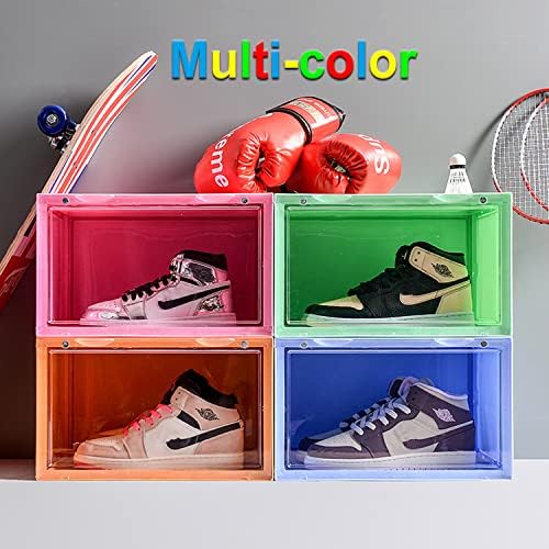 קופסאות אחסון נעליים של AugcToer, קופסאות נעליים פלסטיק ברורות, קופסאות אחסון נעליים הניתנות לערימה,