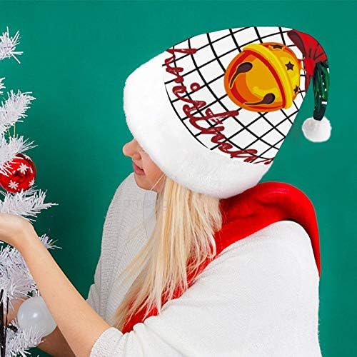 חג המולד סנטה כובע, החג שמח פעמוני חג המולד חג כובע למבוגרים, יוניסקס נוחות חג המולד כובעי