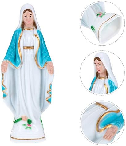 AMOSFUN וינטג 'עיצוב הבית הבתולה מרי פסל פסחא גבירתנו החסד הבתולה מרי פסלון דתי קדושים קתוליים פסלון