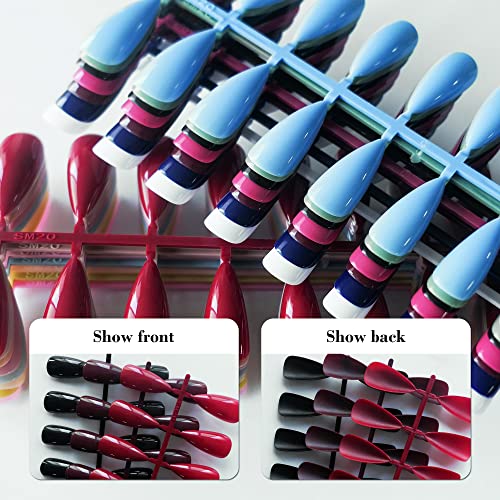 15 צבעים פגיון לחץ על ציפורניים בינוני אורך מבריק מוצק צבע אקריליק מזויף ציפורניים מלאכותיות אצבע מניקור עבור