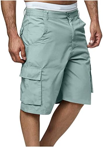 מכנסי מטען לגברים של Ozmmyan מכנסיים קצרים מזדמנים של כיס רב -כיס חיצוני כותנה עץ מכנסיים קצרים