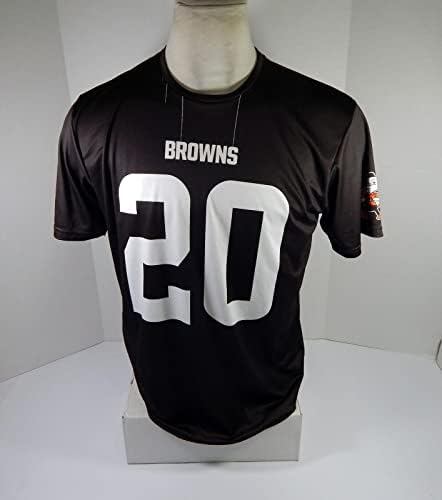 Cleveland Browns 20 משחק השתמש בראון תרגול חום אימון ג'רזי L DP45239 - משחק NFL לא חתום משומש גופיות