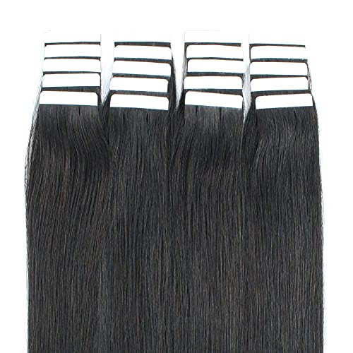 ססינה קלטת בתוספות שיער שיער טבעי 12 אינץ טבעי שחור אמיתי שיער טבעי קלטת ישר עבה מסתיים 20 יחידות / 30 גרם,1
