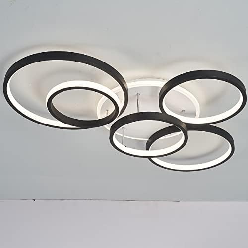 Langlitiaodeng מודרני LED תאורת תקרה לעומק שלט רחוק 6 תאורת תקרה טבעת 70W 4900LM, תאורת תקרה