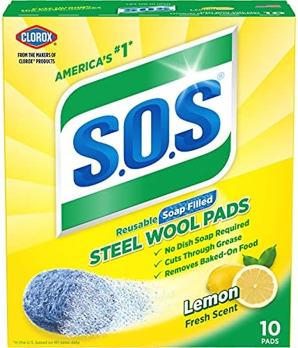 S.O.S רפידות סבון צמר פלדה, רפידות ניקוי ביתי, קרצוף סבון לשימוש חוזר, ניקוי שומנים, חיצוני, חדר אמבטיה או
