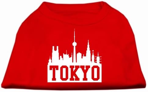 מוצרי חיות מחמד של מיראז ', 20 אינץ' קו הרקיע טוקיו חולצת הדפס מסך לחיות מחמד, 3x-גדול, אדום