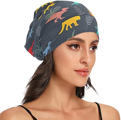נשים כובע גולגולת כפית כובע כובע מכסה שיער מצנפת, צלליות דינוזאור